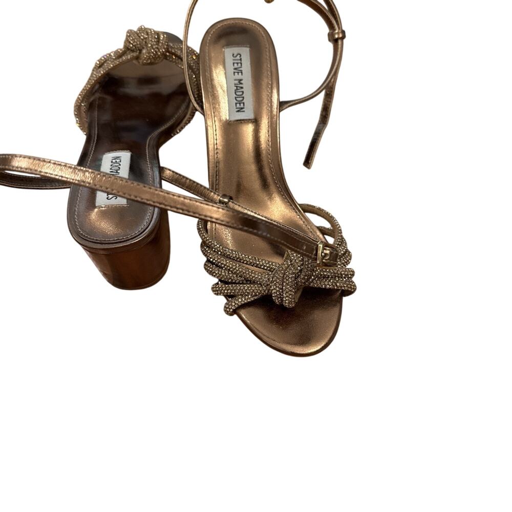 Steve Madden Girls Size 6.5 M Ilyse Strappy Block Heeled Sandal Br
